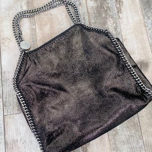 Stella McCartney Black Metallic Tote Bag